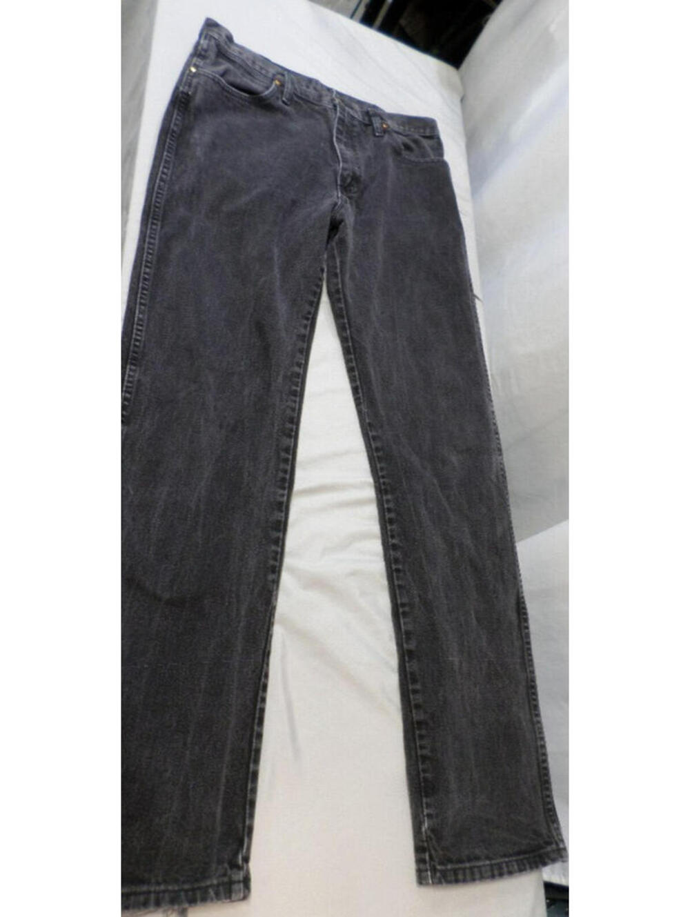 DESIGNER WRANGLER A203 4020 100% COTTON DENIM BLACK JEANS PANTS SIZE 34x36